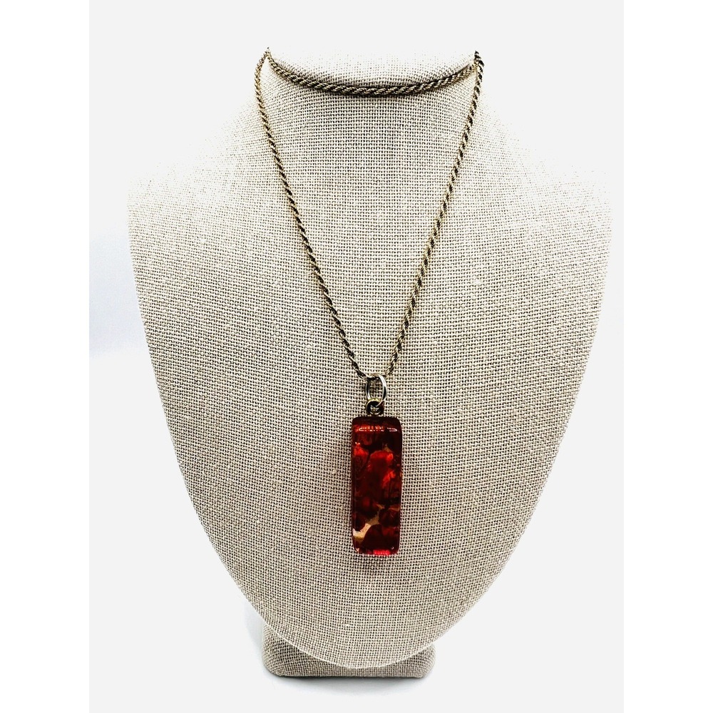 Danecraft 925 Silver NECKLACE 18" Italy With Murano‎ Glass Pendant